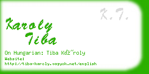 karoly tiba business card